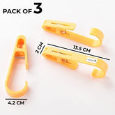 Kuber Industries Multipurpose Bar Hooks & Pins for Laundry, Kitchen, & Wardrobe|Superior Quality ABS|Durable, Strong Grip|Easy to Use|77024(Y)|Pack of 12|Yellow